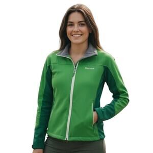 Marmot SZ XS Jacket Windstopper Full Zip Green Gorpcore Zip Pockets Athletic